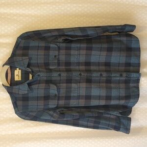 The Normal Brand Men's Long Sleeve Button Down Blue Plaid Shirt 100% Cotton, XS